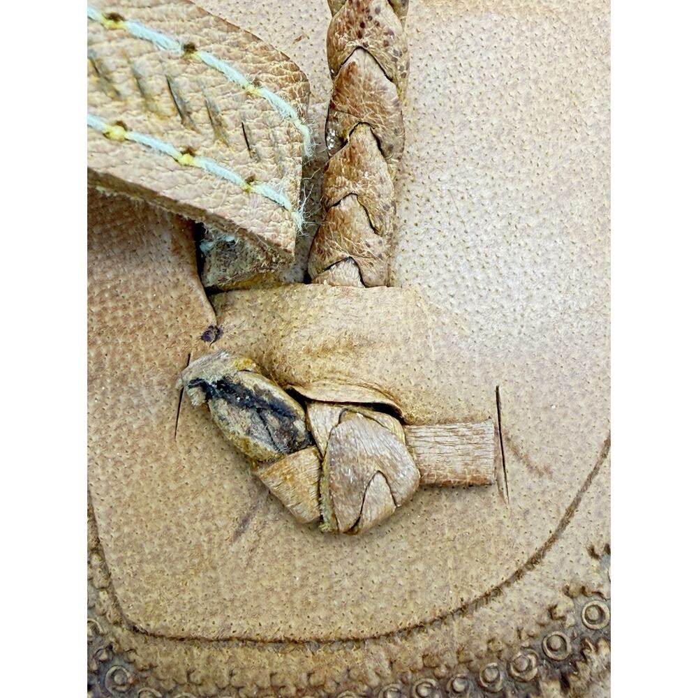 Handmade Leather Kolhapuri Sandals Women Ethnic Indian Flat Boho Slipper Sz 9 - Picture 11 of 14